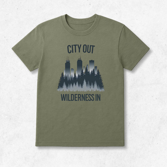 City Out Wilderness In - T-Shirt