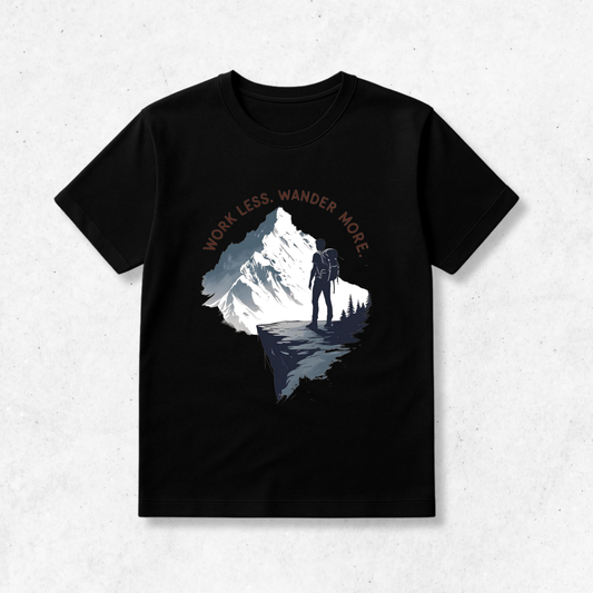 Work Less. Wander More. - T-Shirt